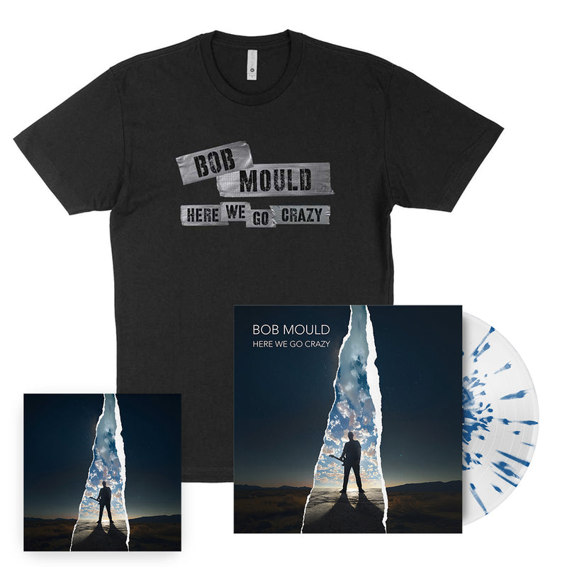 (PRE-ORDER) Here We Go Crazy Limited Edition Clear With Blue Splatter LP + CD + Tape T-Shirt Bundle