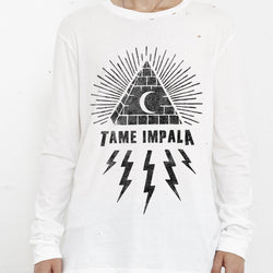 Tame Impala Pyramid Long Sleeve (White) Longsleeve- Bingo Merch Official Merchandise Shop Official