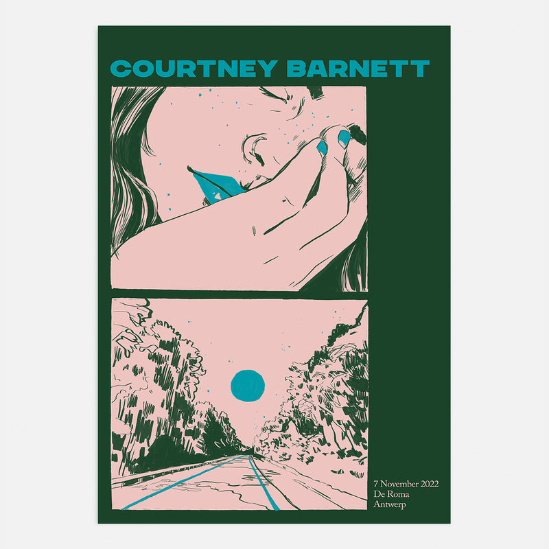 Courtney Barnett Antwerp 2022 Screenprinted Poster