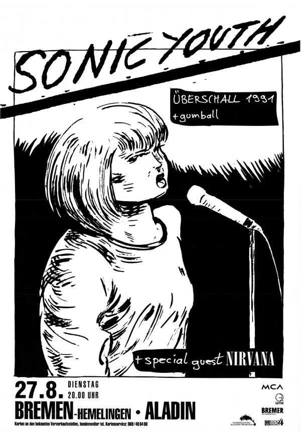 Sonic Youth Bremen Aladin 27.08.1991 Poster + Live In Bremen 1991 Digital Download Poster- Bingo Merch Official Merchandise Shop Official
