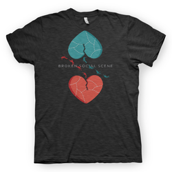 Broken Social Scene Hearts Dark Heather Grey T-shirt- Bingo Merch Official Merchandise Shop Official