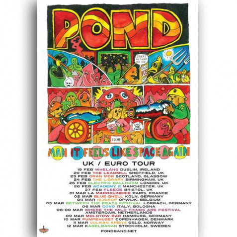 Pond 2015 Tour Poster Poster- Bingo Merch Official Merchandise Shop Official